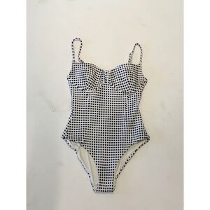 Onia One Piece Swimsuit Size S Black White Check Underwire Structured
